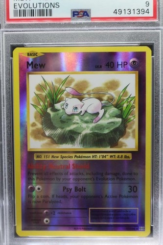 Mew #53 Reverse Holo Mint PSA 9 XY Evolutions Lily Pad Pokemon Card 53/108 - Picture 2 of 2