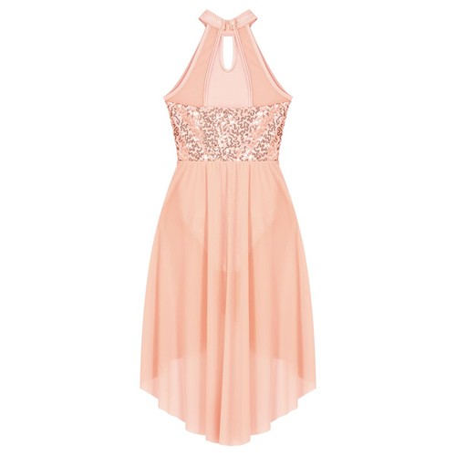 Niñas Vestido de Baile Sin Mangas Cuello Halter Maxi Vestido Moderno Ropa de Baile Ropa - Imagen 97 de 114