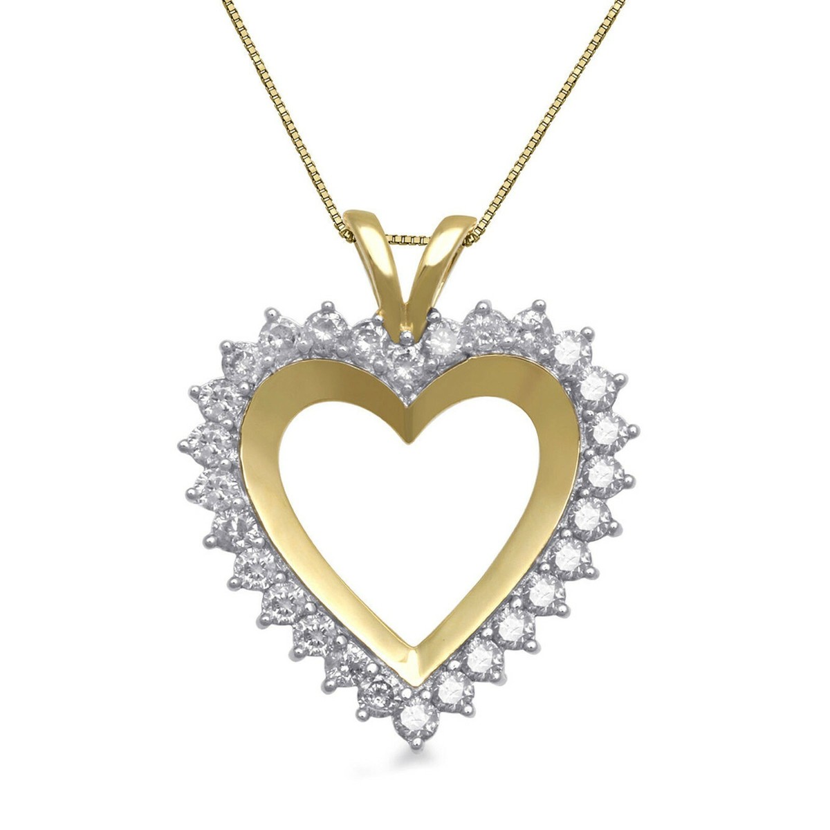 1.50 CT. T.W. Real Moissanite 14K Yellow Gold Plated Love Heart 