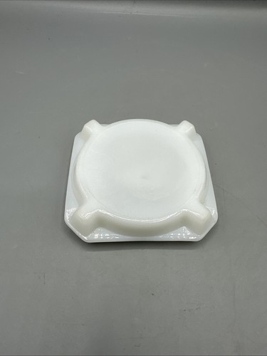 Vintage White Milk Glass 4 Slot Square Ashtray 3.25" Mid Century Modern - Picture 4 of 5