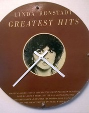 Linda Ronstadt Greatest hits Album Clock 11.5" round battery operated