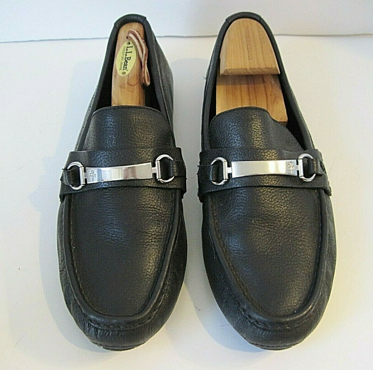 COLE HAAN BLACK PEBBLE LEATHER HORSEBIT LOAFERS DRIVING  display picture 3