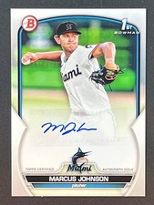 MARCUS JOHNSON 2023 Bowman #PPA-MJ 1st Bowman Paper Auto Miami Marlins
