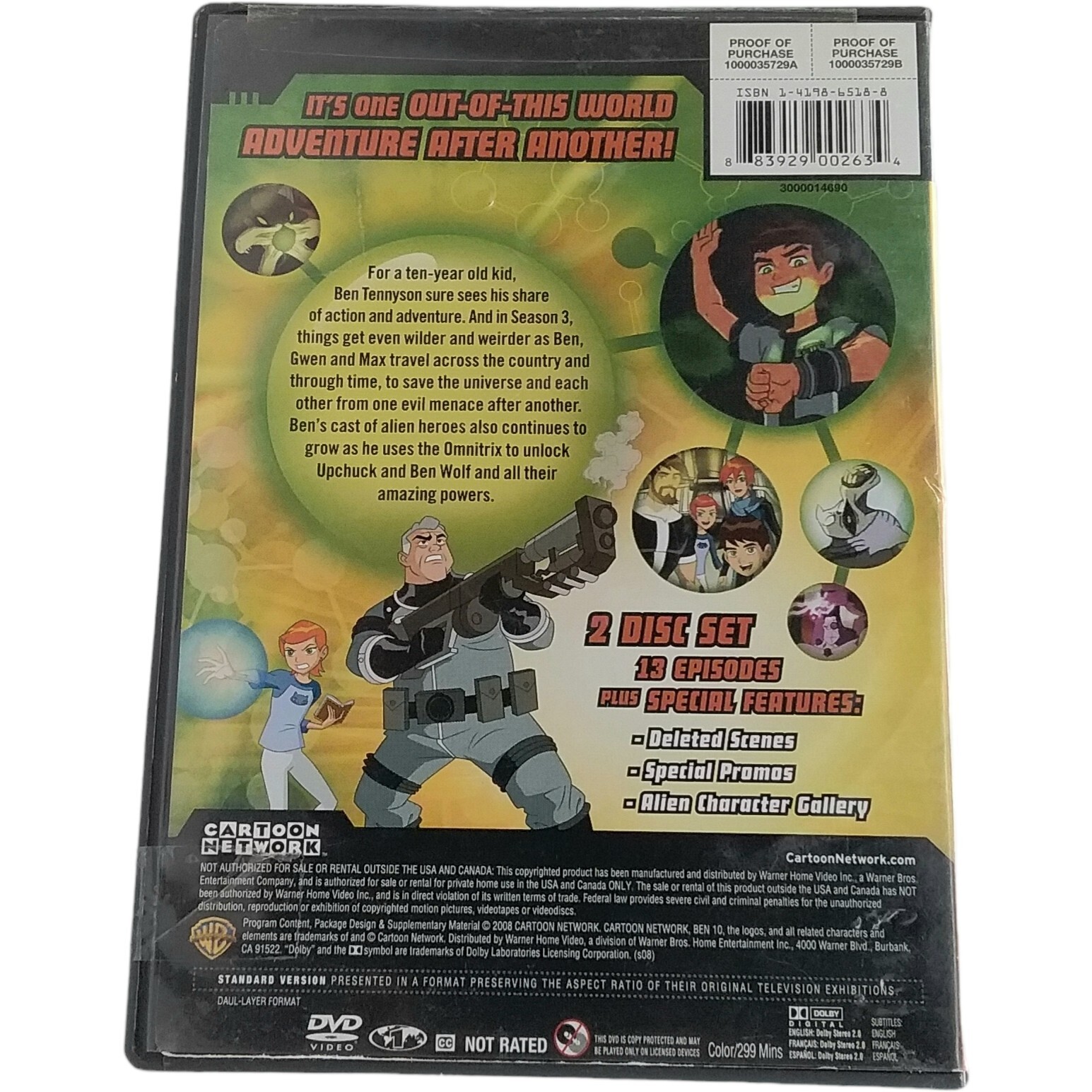 DVD/BLU-RAY COMPACTADO BEN 10 CLÁSSICO 1.2.3.4 TEMPORADA (20DVDS