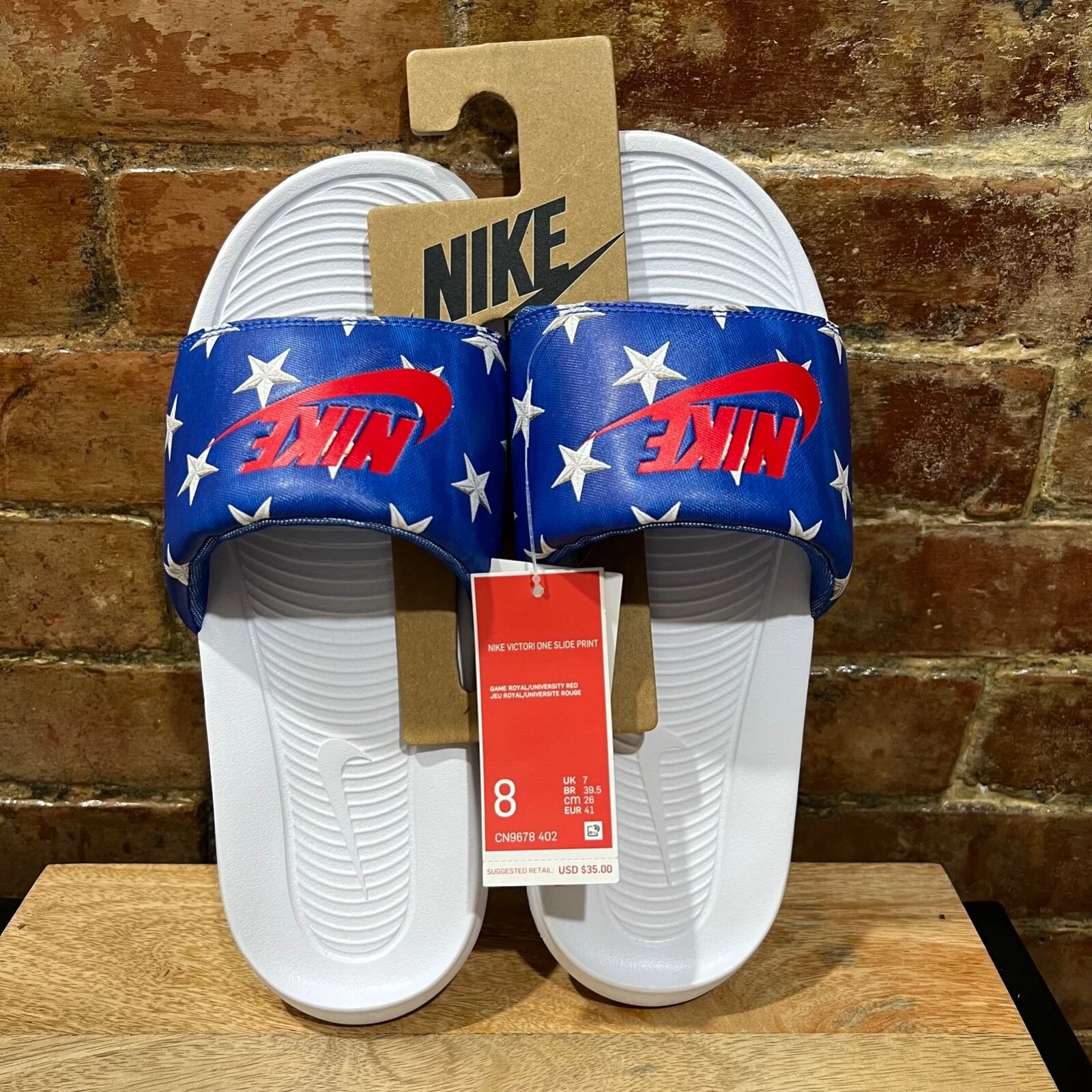 NUOVO! Nike Victori Slides Sandali Uomo Taglia 8 (CN9678 402)