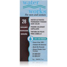 Waterworks Water Activated Permanent Powder Hair Color, 28 Burgundy 6g / 0.21 oz