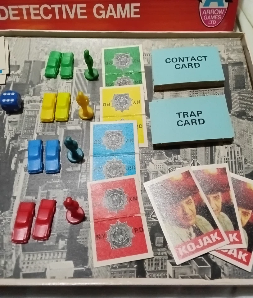 100% KOJAK DETECTIVE Board Game Arrow x MB - 100% Complete - 1975 Vintage -Used - Image 3 of 4