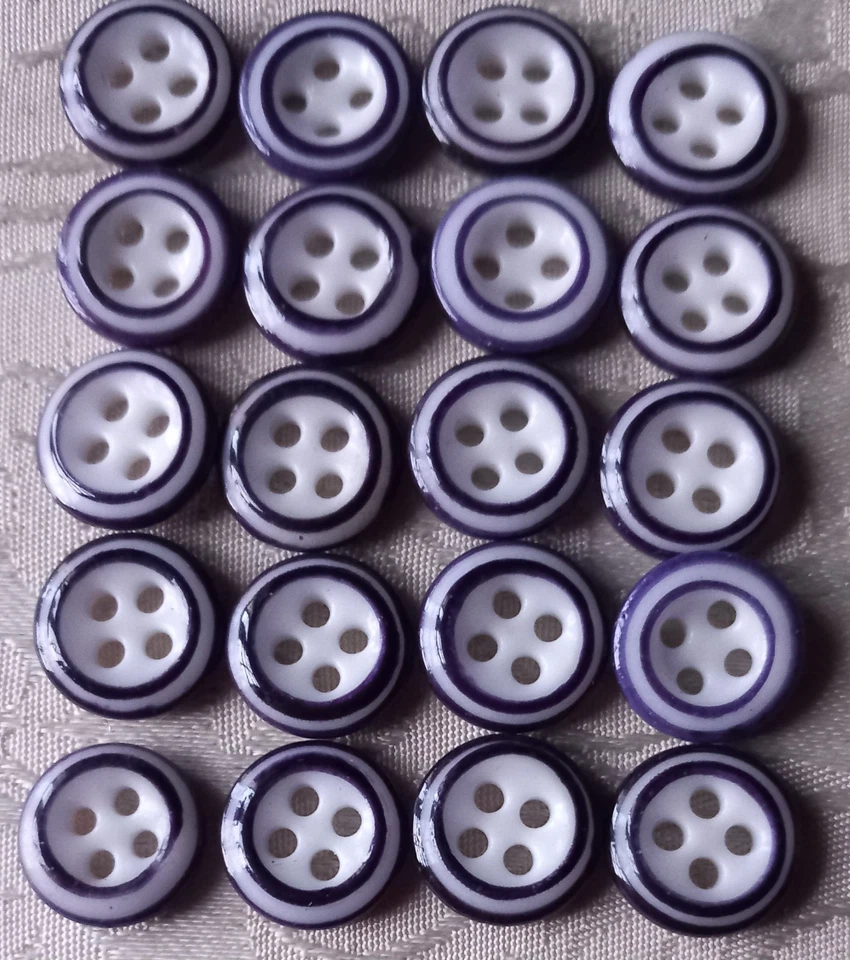 LOT DE 20 BOUTONS EN PORCELAINE DE BRIARE VIOLET DIAMETRE 1,4 CM - Photo 1/2