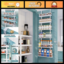 6-Tier Over The Door Pantry Organizer - Adjustable Metal Storage Rack for Kitche