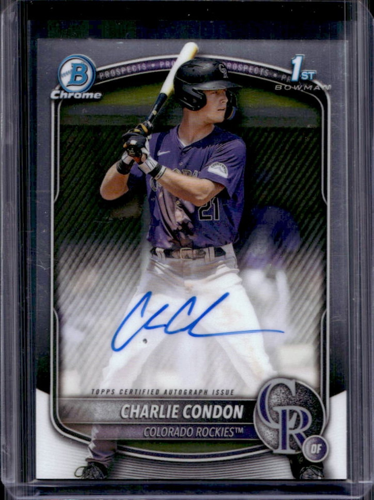 2025 Bowman Charlie Condon Chrome Auto Autograph 1st Prospect #CPA-CC Rockies
