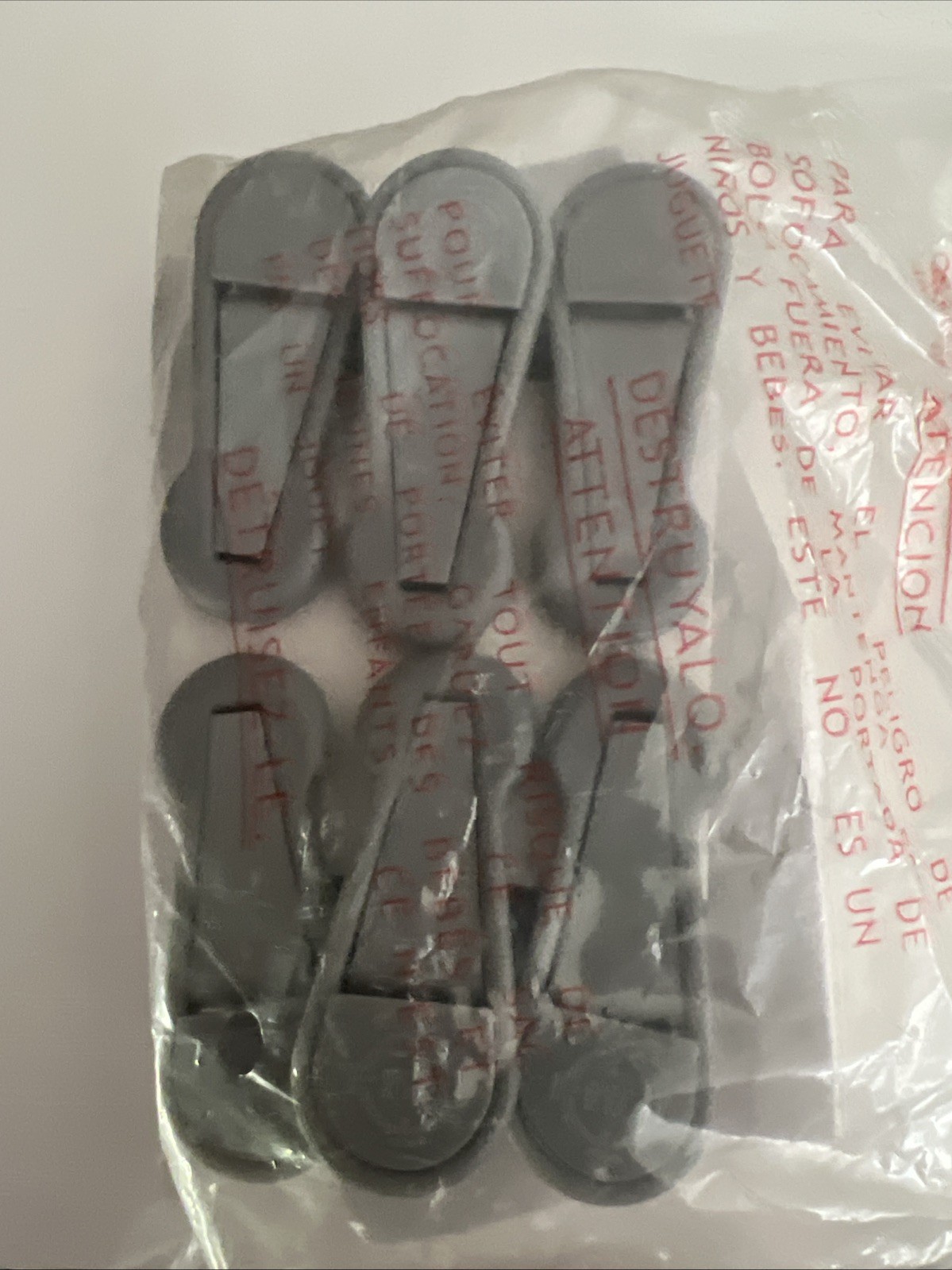 Set of 6 Joy Mangano Huggable Hangers FINGER CLIPS - Gray - NEW