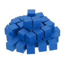 50Pcs Wood Blocks for Crafts, 13/16" Unfinished Wooden Cube Wood Block, Blue