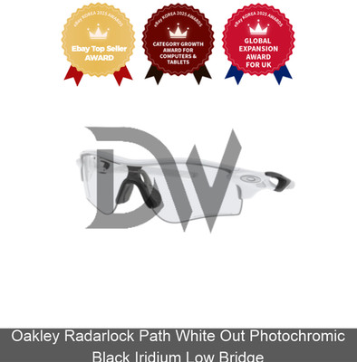Oakley Radarlock Path White Out Photochromic Black Iridium Low Bridge
