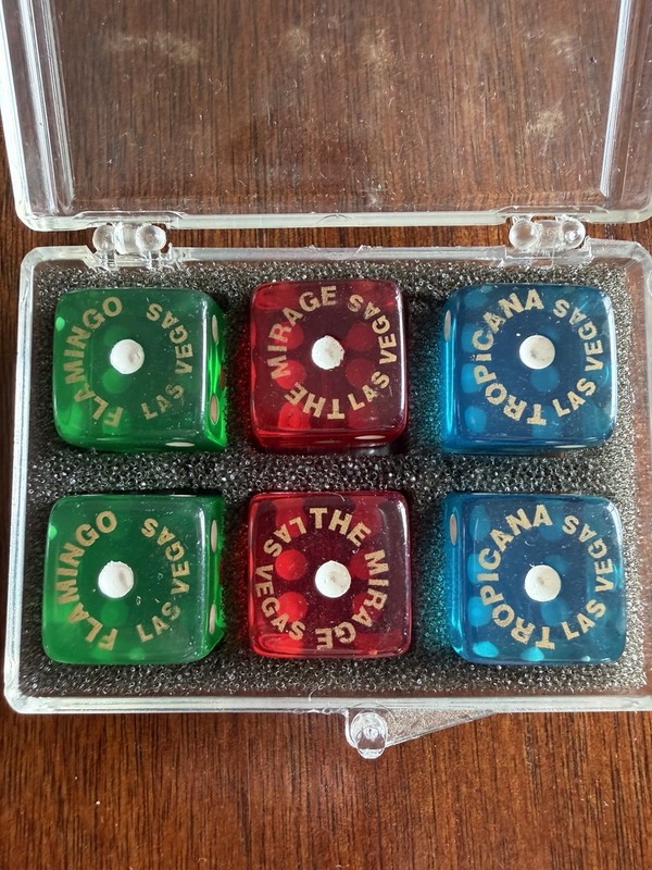 Vintage Dice, Las Vegas, Tropicana,Flamingo ,Mirage,excellent.New Old Stock