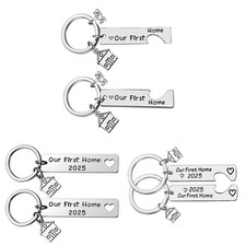 2025 New Home Stainless Steel Keychain Portable Keyrings For Housewarming Gift