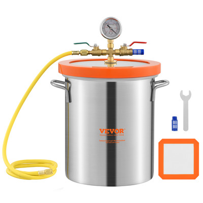 #ad VEVOR Vacuum Chamber Tempered Glass Lid Vacuum 3 Gal Degassing Chamber Silicone $73.90