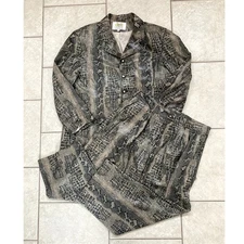 Live Collection Bijan Danialian suit set mens 2XL coat pants snake AOP baggy NWT