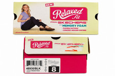 Skechers Relaxed Fit Memory Foam Black Suede Slip On Women's 8 w/ Box