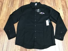 MENS M - NEW Darius Rucker NFL Baltimore Ravens Button Up Black Fanatics Shirt