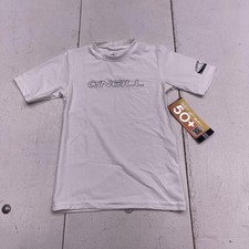 O'Neill Rash Guard Swim Shirt Kids 6 White UPF 50 Short Sleeve Sun Protection