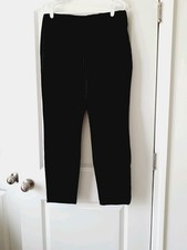 Talbots Black Slim Ankle Size 10 Cotton Pant, Flat Front, Side Zipper