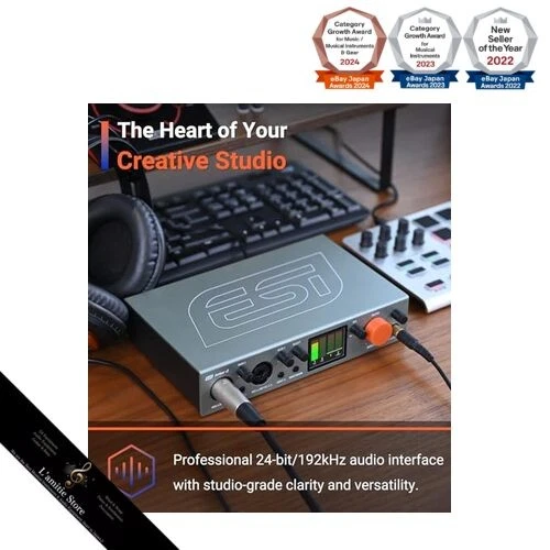 ESI 24 bit/192 kHz compatible – 2-in/2-out professional USB-C audio interface - Image 3 of 4