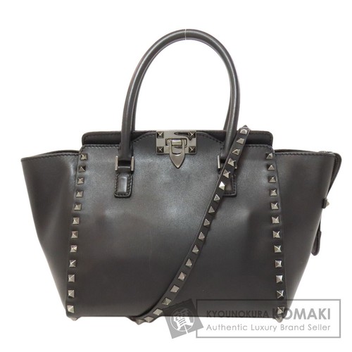 VALENTINO Valentino Studs 2WAY Handbag Leather Ladies Used