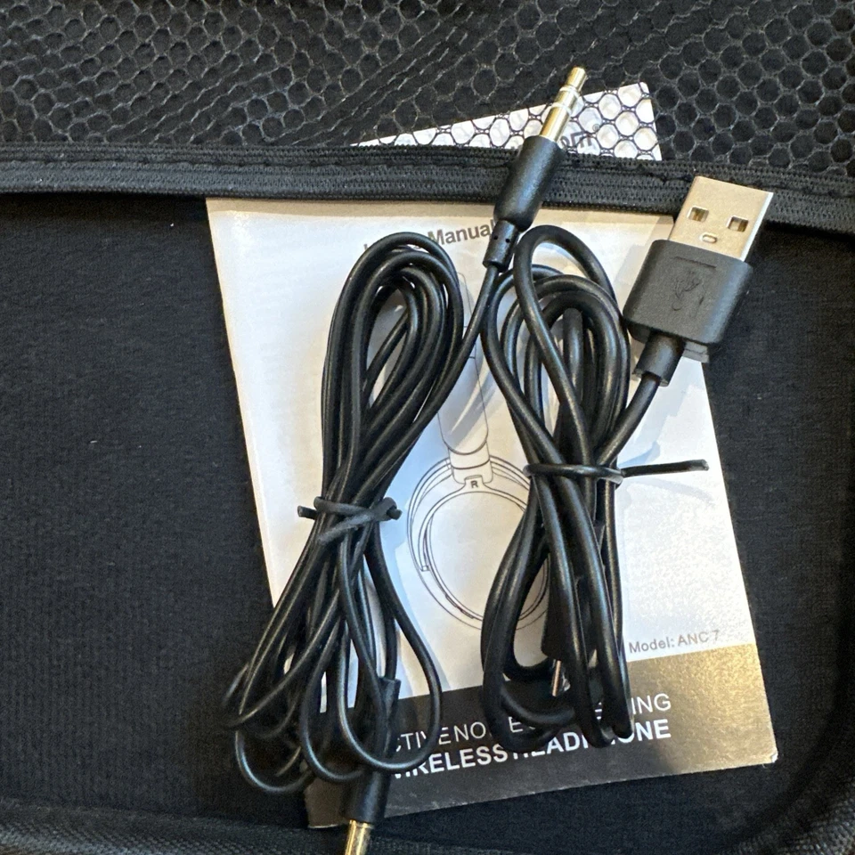 AUSDOM ANC7 Active Noise Cancelling Wireless Headphones w/ Bluetooth, Carry Case - Image 3 of 4