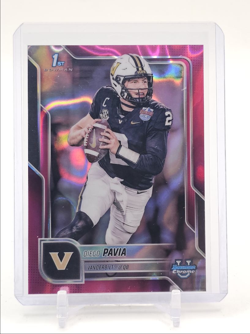 DIEGO PAVIA 2025 BOWMAN UNIVERSITY CHROME 1ST PINK LAVA A Q0786