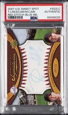 2007 UD SWEET SPOT DUAL SIGNATURES MATT CAIN/TIM LINCECUM 4/15 PSA AUTHENTIC