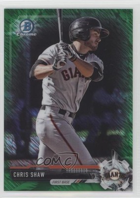 2017 Bowman Chrome Prospects Retail Green Shimmer Refractor 4/99 Chris Shaw e6p