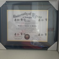 8.5x11 Diploma Frame with Black Over Gold Mat or Display 11x14 Document Witho...