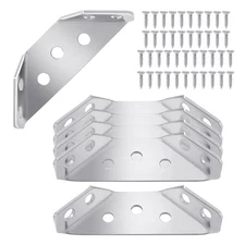 Quacc 6 PCS Stainless Steel Furniture Corner Connectors, Corner Braces with S...