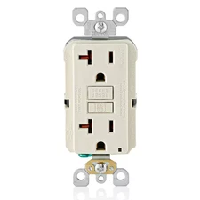 20 Amp 125-Volt NEMA 5-20R Smartlockpro 2-Pole Duplex GFCI Outlet with LED, Ligh
