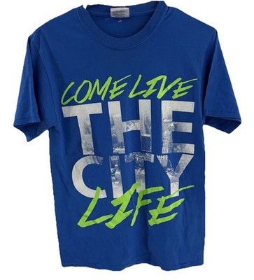 The City Ministries Mens Shirt Size Small Blue Come Live The City Life