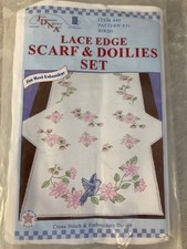 Scarf  Doilies Set for Embroidery Birds One Scarf  Two Doilies Jack Dempsey