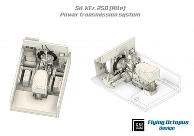 S.B.S Models, 3D042, Sd.Kfz. 250 (Alte) Power transmission sys., 3D Print, 1:35
