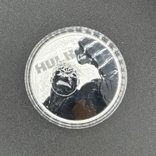 2019 1oz .999 Silver Incredible Hulk Marvel Series Tuvalu Mint Coin In Capsule