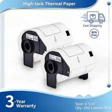 2Rolls 4"x6" Large White Paper Shipping Labels DK-1241 for Brother QL-1050