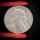 1954-D Washington Quarter 90% Silver AU Condition w/Natural Rainbow Toning 25-28