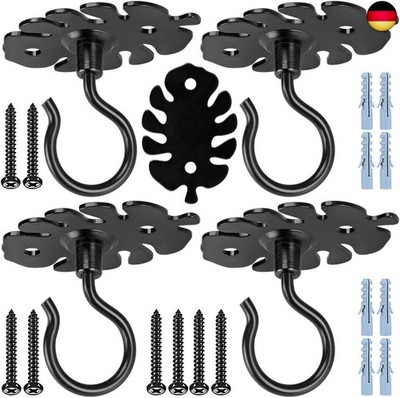 BeneLabel Wandhaken Pflanze, 4er Deckenhaken Pflanzenhänger Metall 
