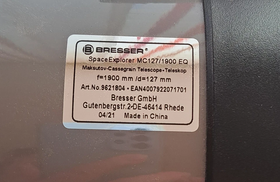 BRESSER Space Explorer MC 127/1900 Teleskop mit EQ-3 Montierung - Bild 4 von 4