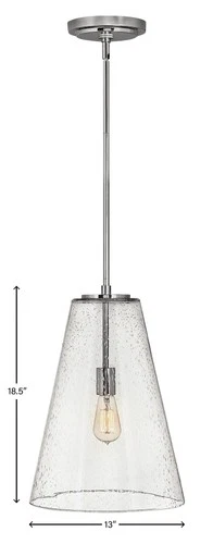 Hinkley Vance 13"W Polished Nickel and Glass Pendant Light - Picture 9 of 10