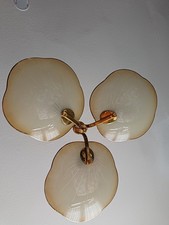 50er/60er Jahre Lampe aus glänzendem GLAS und MESSING, Zustand wie neu