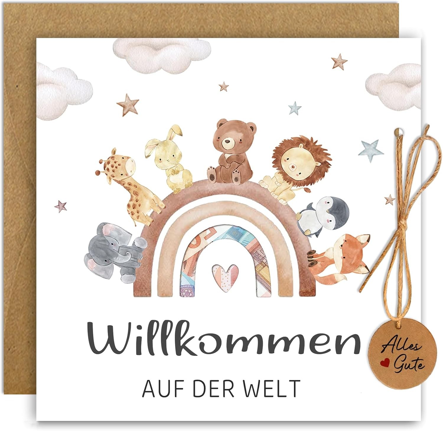 Willkommen auf der Welt: Glückwunschkarte zur Geburt eines Babys