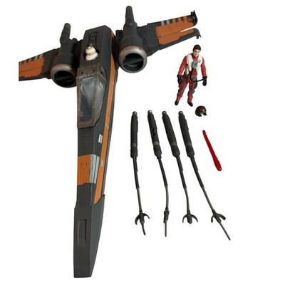 Star Wars Poe Dameron X-Wing Fighter The Force Awakens Black Orange BB-8 Figure