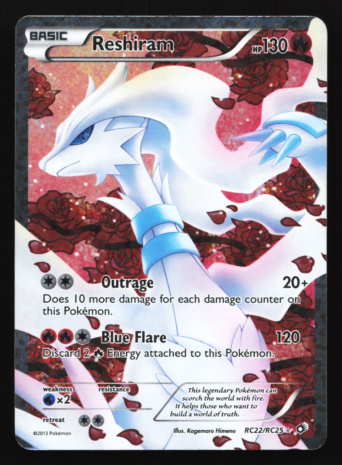 Reshiram RC22 Legendary Treasures: Radiant Collection Ultra Rare Pokemon Card