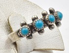 Vintage Signed BELL TRADING POST Sterling Silver 5 stone Turquoise Ring size 5.5 — photo 3