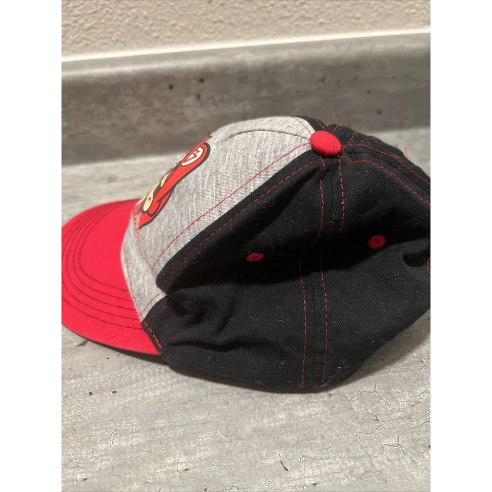 Nintendo Super Mario Bros Unisex Kids Adjustable Snapback Hat Cap Black Gray Red - Image 3 of 4