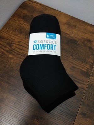 Sof Sole Comfort Quarter Black Socks 6-Pack - NEW - Ships Free